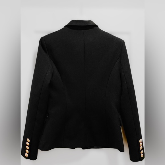 NEW WOMEN BLACK WITH GOLD BUTTON BLAZER Balmain Style inspired Size M - Picture 2 of 5